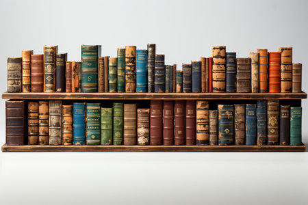 Book Racks on white background. A high quality Ai Generated image.の素材