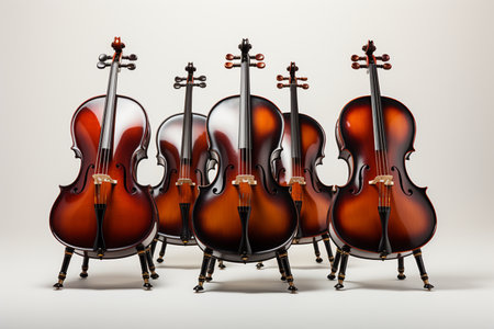 Cello Plastic Chairs on white background. A high quality Ai Generated image.の素材