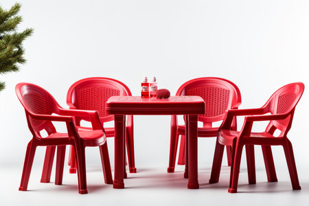 Prima Plastic Furniture on white background. A high quality Ai Generated image.の素材