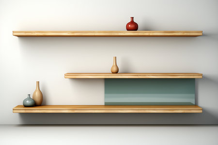 Sliding Shelves on white background. A high quality Ai Generated image.の素材