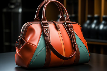 Baggit Handbags on Black background. A high quality image created with Generative Aiの素材