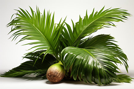 Arecanut Plant on white background. A high quality image created with Generative Aiの素材