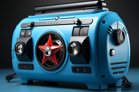 Blue Star Portable Ac. A high quality image created with Generative Aiの素材