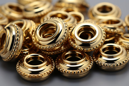 Brass Eyelets. A high quality image created with Generative Aiの素材