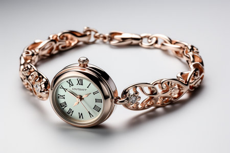 Bracelet Watch. A high quality image created with Generative Aiの素材