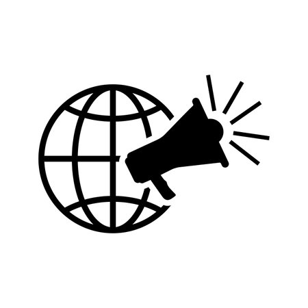Global marketing icon. Stunning design suitable for web, print media, online design, commercial use, or any type of design project.のイラスト素材
