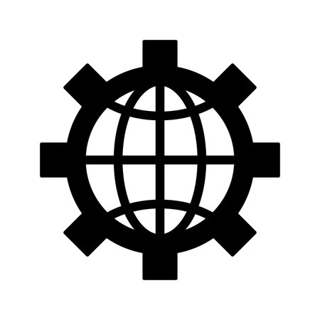 Global, internet, settings icon. design for commercial use, web, print media or any type of design projects.のイラスト素材