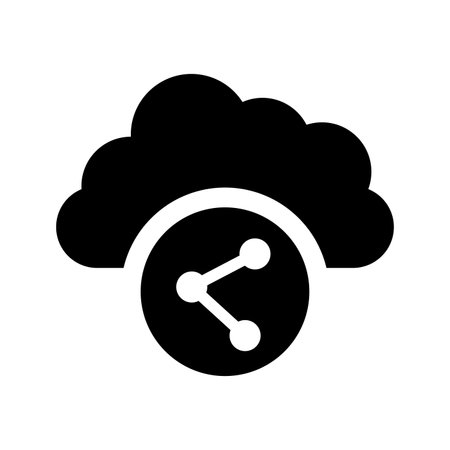 Cloud share icon - Beautiful vector design. Perfect use for web, print media, online design, commercial use or any kind of design project.のイラスト素材