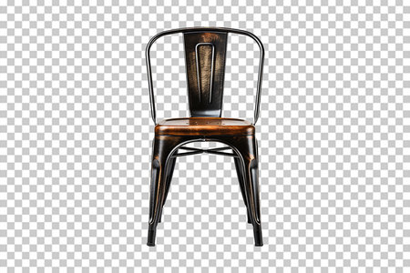 Metal Chair isolated on transparent background. A beautiful High quality image.の素材