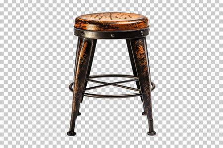 Iron Stool isolated on transparent background. A beautiful High quality image.の素材