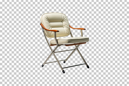 Metal Folding Chair isolated on transparent background. A beautiful High quality image.の素材