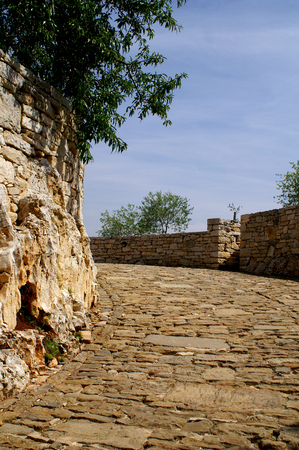 Croatian old street stoneの写真素材