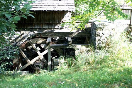 Historic Mill Wheel in Germany in a great sceneの写真素材