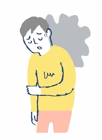 A man who feels sick and unmotivatedの写真素材