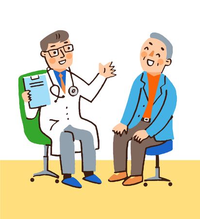 a doctor who examines a male patientの写真素材