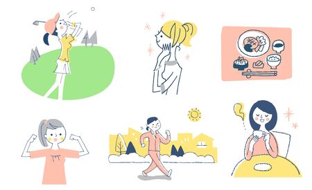 Healthy Living Scene Setの写真素材