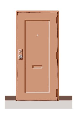 The front door of a multi-family houseの写真素材