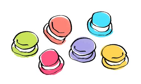 6 color macaronsの写真素材