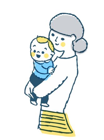 Mom holding babyの写真素材