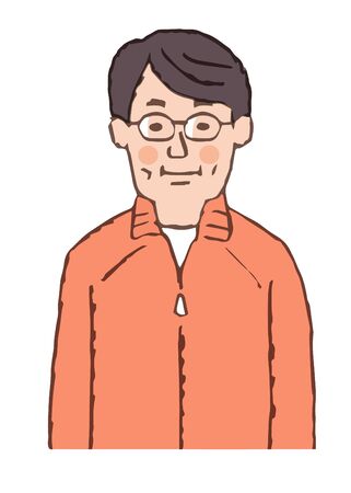 middle-aged man with glassesの写真素材