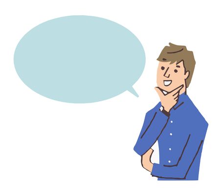 Thinking Man and Balloonの写真素材