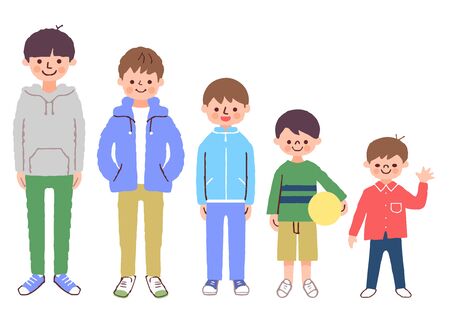 Five boys of different ages?の写真素材