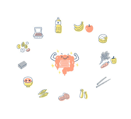 Healthy lifestyle icons set. Vector illustration in thin line style.のイラスト素材