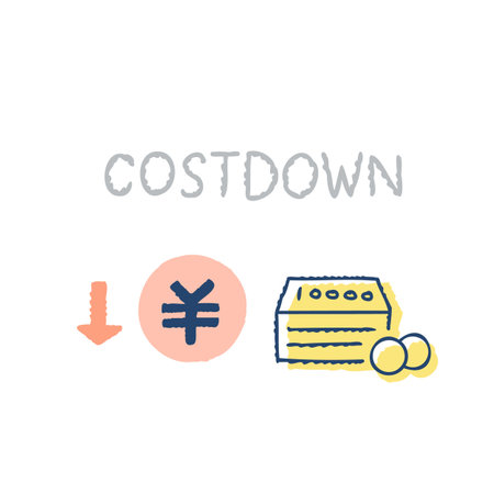 Cost reduction concept. Vector illustration of cost reduction icon for web designのイラスト素材