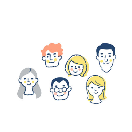 Group of people avatars. Vector illustration in trendy flat style.のイラスト素材