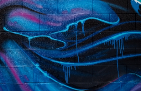 Spray painted wall graffiti