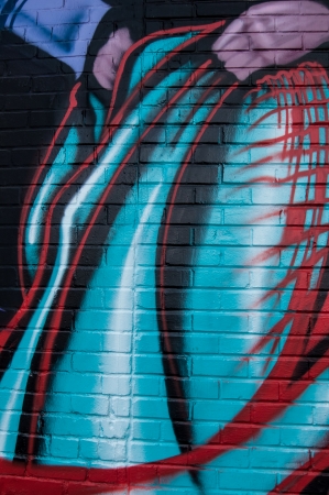 Spray painted wall graffitiのeditorial素材