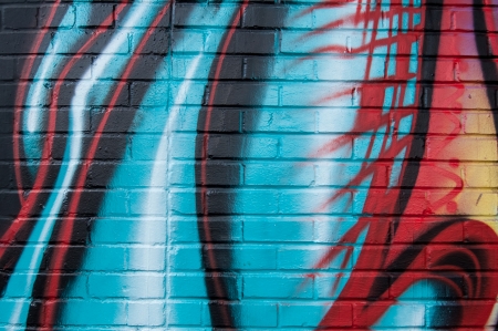 Spray painted wall graffitiのeditorial素材