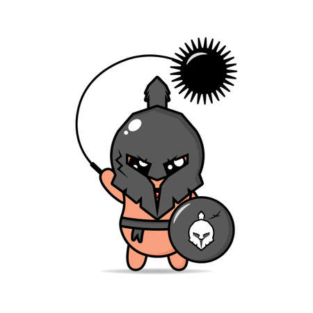 gladiator illustration design mascot kawaiiのイラスト素材