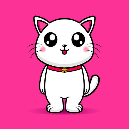 cute cat illustration design  maskot kawaiiのイラスト素材