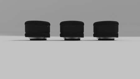 black lenses lened up 3d renderの写真素材