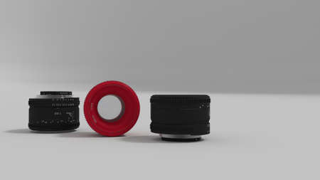 camera lenses 3d renderの写真素材