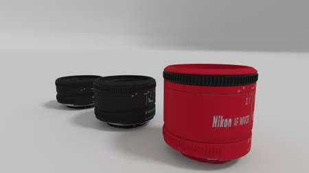 camera lenses 3d renderの写真素材