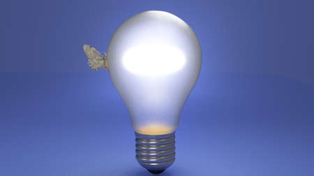 moth to bul in blue environment.の写真素材