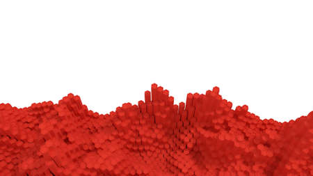 Red hexagonal landscape 3d renderの写真素材