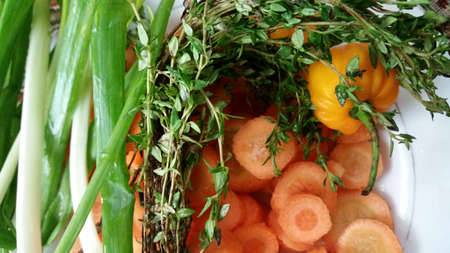 carrot soup seasoning ingredientsの写真素材