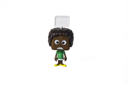 isolated black man toy, emotionのeditorial素材