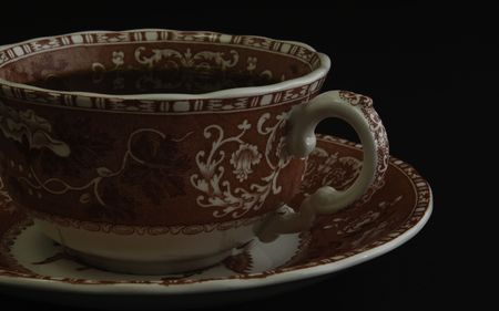 Porcelain coffee cup with patternの写真素材