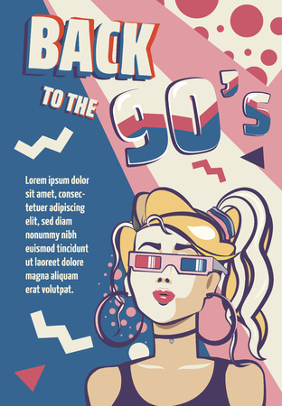 Memphis cards with geometric elements and retro illustrations. Set of vector banners in trendy 80s-90s memphis style. cover design, advertising, poster and greeting card. graphic tee and printed teeの写真素材