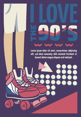 Memphis cards with geometric elements and retro illustrations. Set of vector banners in trendy 80s-90s memphis style. cover design, advertising, poster and greeting card. graphic tee and printed teeのイラスト素材