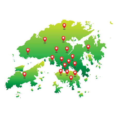 hong kong map with state locationのイラスト素材