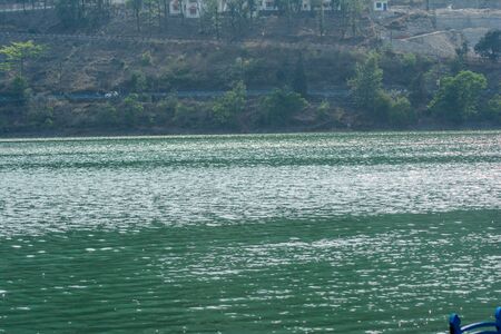 Beautiful Bhimtal Lake is a lake in the town of Bhimtal, in the Indian state of Uttarakhandの写真素材
