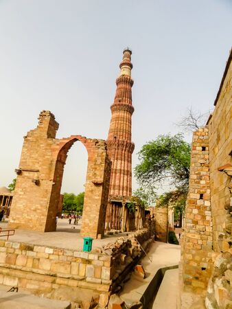 Qutb-Minar one of the most famous historical landmarks of India. The Qutub Complexの写真素材