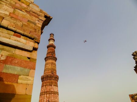Qutb-Minar one of the most famous historical landmarks of India. The Qutub Complexの写真素材