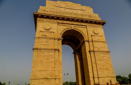 The India Gate is located in the center of New Delhi, the capital of India.の写真素材