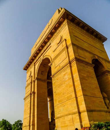 The India Gate is located in the center of New Delhi, the capital of India.の写真素材
